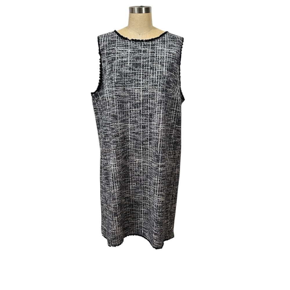 NWT LOFT Elegant Black & White XL Sleeveless MIDI Dress special events career